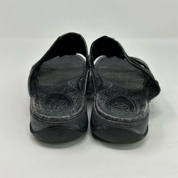 Ariat Women's Costa Huarache Slide Sandals Black Strappy Leather Size 9 Casual - Picture 7 of 12